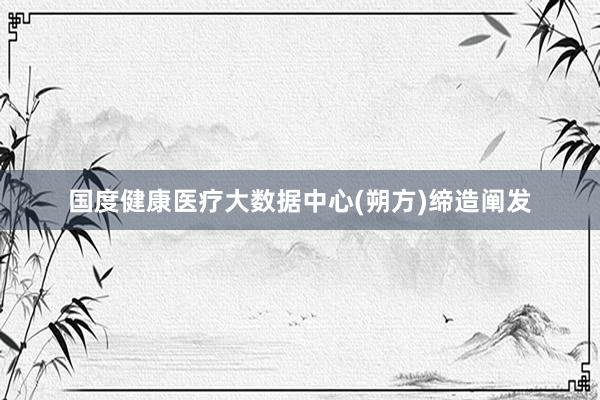 国度健康医疗大数据中心(朔方)缔造阐发